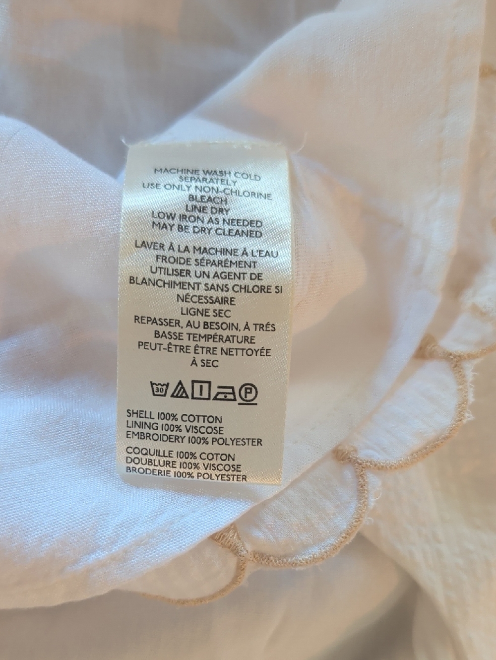 Free People NWOT Kayla Tie Back Embroidered Top in Plain White Combo sz LRG - Picture 12 of 14